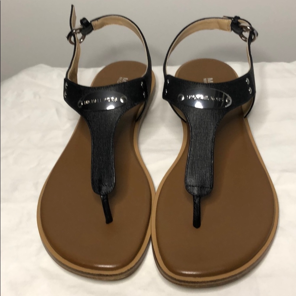 Michael Kors Leather Flat Sandals